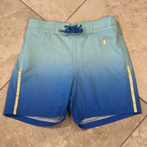 Tucann Lined Swim Trunks Mens Medium Faded Ocean Blue Board Shorts 5" Stretch